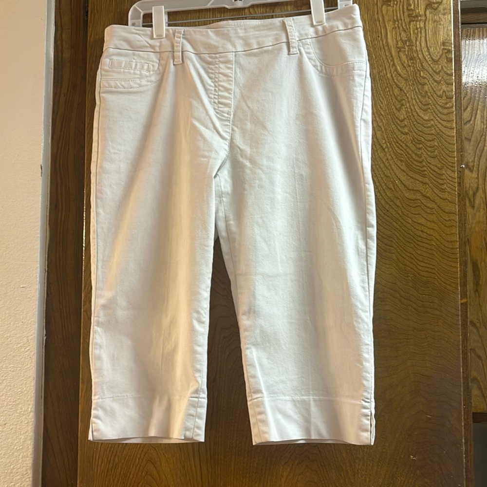 Zac & Rachel cropped jeans/ pants, off white cotton - Sz 10. NWOT